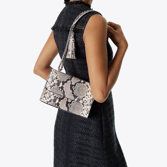 Tory Burch Fleming Snakeskin Bag** - Picture 5 of 7